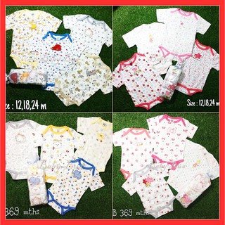 BabyBua ขายเท่าทุน บอดี้สูทเด็ก เซต 4 ตัว พร้อมส่ง บอดี้สูทแขนสั้น SALE bodysuit เสื้อผ้าเด็กอ่อน ผ้าฝ้าย 100%