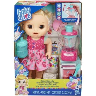 Baby Alive Magical Mixer Baby Doll Strawberry Shake with Blender Accessories, Drinks, Wets, Eats ตุ๊กตาเบบี้อะไลพ์