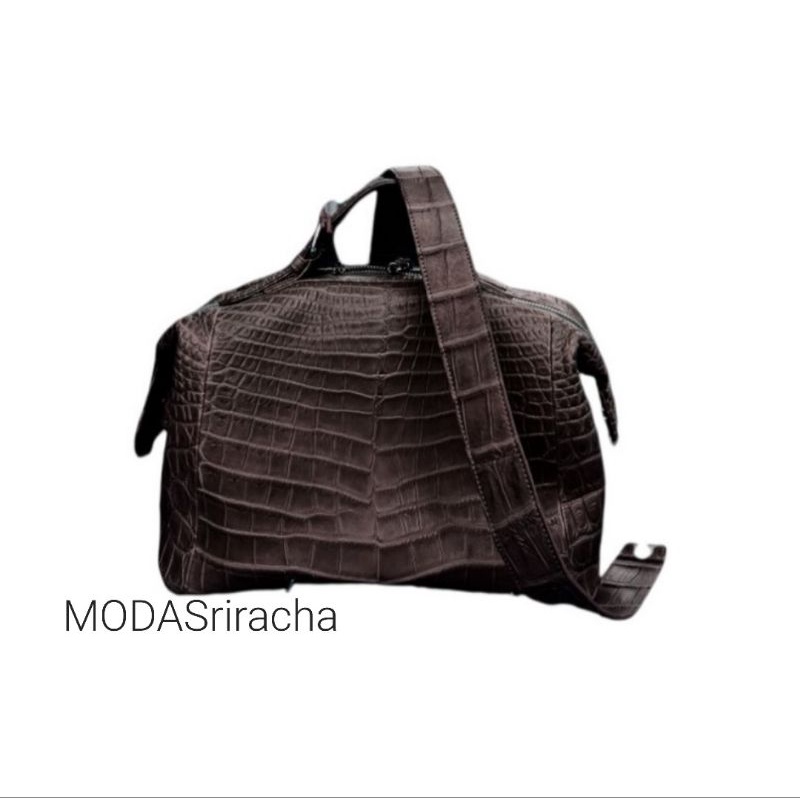 กระเป๋าถือสตรีหนังจระเข้ รหัส TRV-01010/1 B
