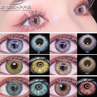 Eyeshare คอนแทคเลนส์สายตา สีพื้น 2 ชิ้น คอนแทคเลนส์สีธรรมชาติ สีฟ้า สําหรับแต่งหน้าประจําปี