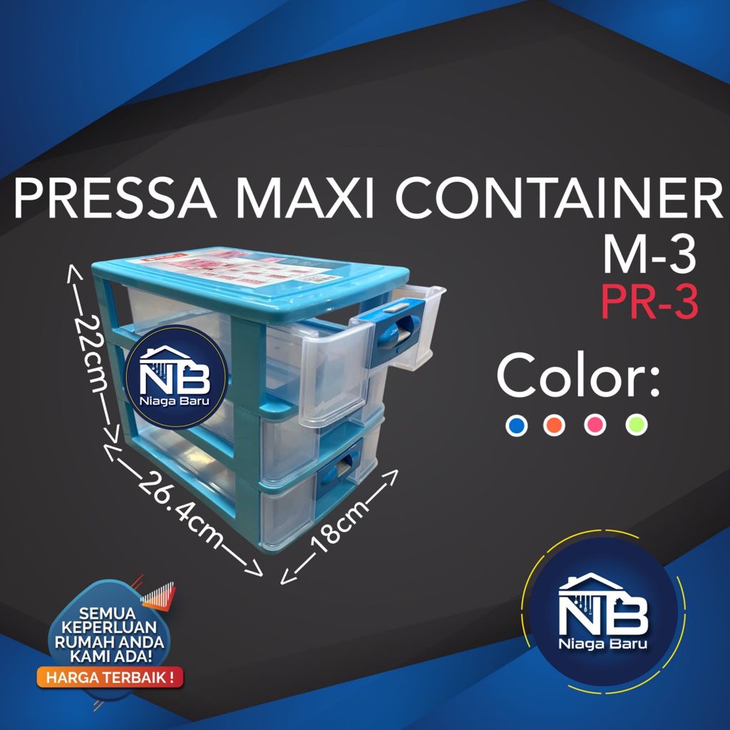 3 ชั้น MINI Drawer พลาสติก PRESSA MAXI CONTAINER M-3 PR-3 LION STAR