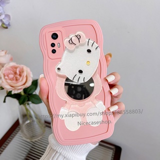 เคส Wavy Shape Phone Casing for Xiaomi 12T Pro 12 Pro Mi 11 Lite 5G NE เคสโทรศัพท with Cute KT Mirror Soft Silicone Multiple Colors Phone Case Lens Protection Phone Cover