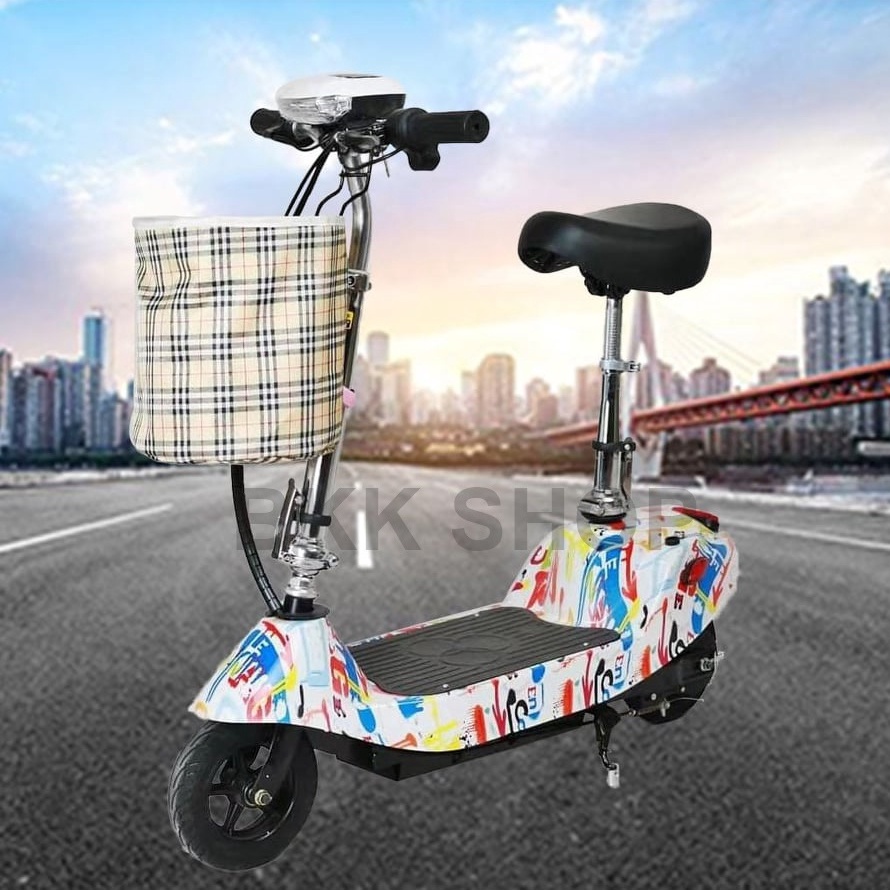 (ใหม่) สกู๊ตเตอร์ไฟฟ้า Electric Scooter 24V ไฟหน้า LED จักรยานไฟฟ้า สกูดเตอร์ไฟฟ้า E-Scooter มอเตอร์