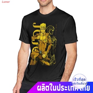 เสื้อยืดลำลอง ใหม่ เสื้อยืดลําลอง ผ้าฝ้าย แขนสั้น คอกลม พิมพ์ลายอนิเมะ JOJO Baju Lelaki สไตล์เรโทร สําหรับผู้ชาย Mens W