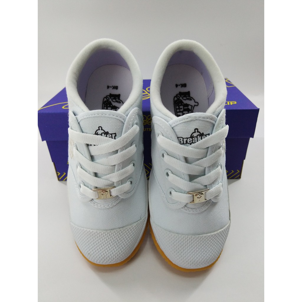 Breaker Futsal BK4 รองเท้าผ้าใบเบรกเกอร์ สีขาว พื้นยางดิบ