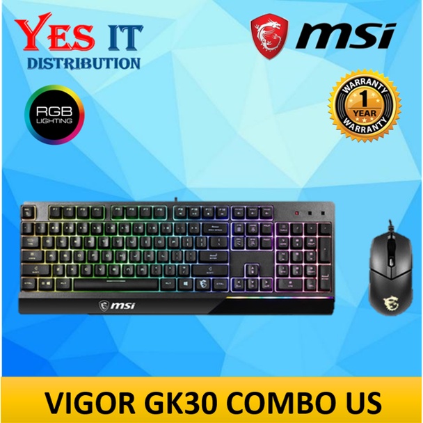 คีย์บอร์ดเกม MSI Vigor GK30 และคอมโบเมาส์ GM11