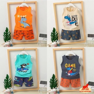 (6M-4Y) Baby Steps Terno for Kids Boys Girls Sando Tank Top + Shorts Set Shirt T Shirt