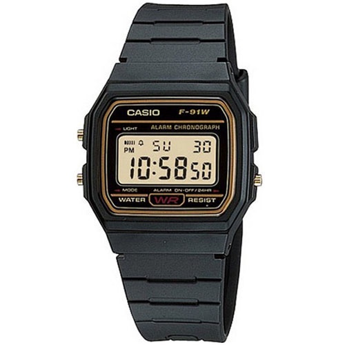 ▲✈㍿CASIO นาฬิกาข้อมือ สายยาง รุ่น F-91W-1DG, F-91W-3DG, F-91WG-9QDF, F-91W