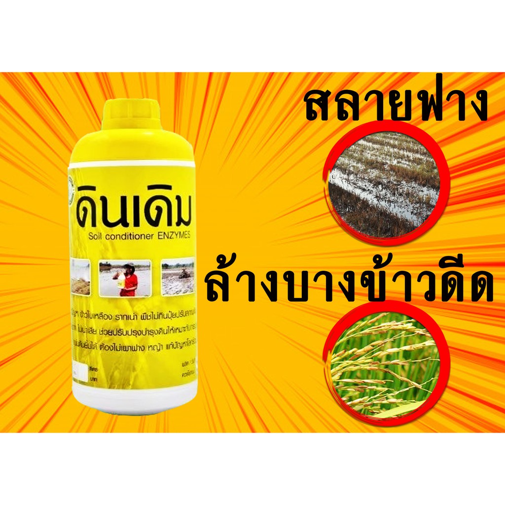ดีดีดินเดิม ยาย่อยสลายฟางข้าว ตอซัง สลายฟางด้วยเอนไซม์ จามิน่า ลดการเผาฟาง สลายข้าวดีดและฟาง ( 1 ลิตร )