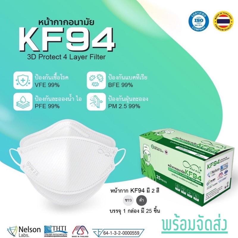 หน้ากากอนามัย Mind mask KF94 ทรง3D ทางการแพทย์ ป้องกัน pm 2.5 | Shopee ...