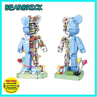 พร้อมส่ง!! ตัวต่อเลโก้จีน แบร์บริค Bearbrick ครื่งตัว มีไฟ No.6302 1160pcs+RW ตัวต่อสวยงานดีราคาถูก!!!