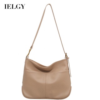 IELGY womens korean style elegant soft leather large capacity shoulder bag