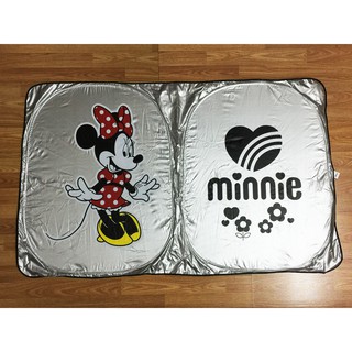 ลิขสิทธิ์แท้ มินนี่เม้าส์ ที่บังแดดกระจกหน้ารถยนต์ 1 ชิ้น Minnie Mouse Car Folding Front Window Sunshade