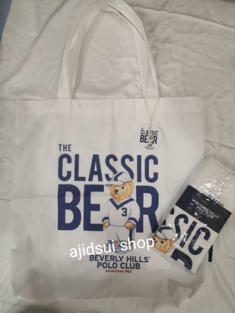 (พร้อมส่ง)​ กระเป๋าผ้า​ Polo ของแท้​ ลายหมี Beverly hills' polo club