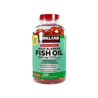 อลาสก้าฟิชออย 1400mg Kirkland Signature Wild Alaskan Fish Oil 1400 mg 230Softgels