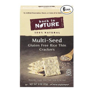 Back To Nature Multi Seed Rice Thin Crackers 113g  แบ็กทูเนเจอร์ ข้าวเกรียบเมล็ดธัญพืช 113g