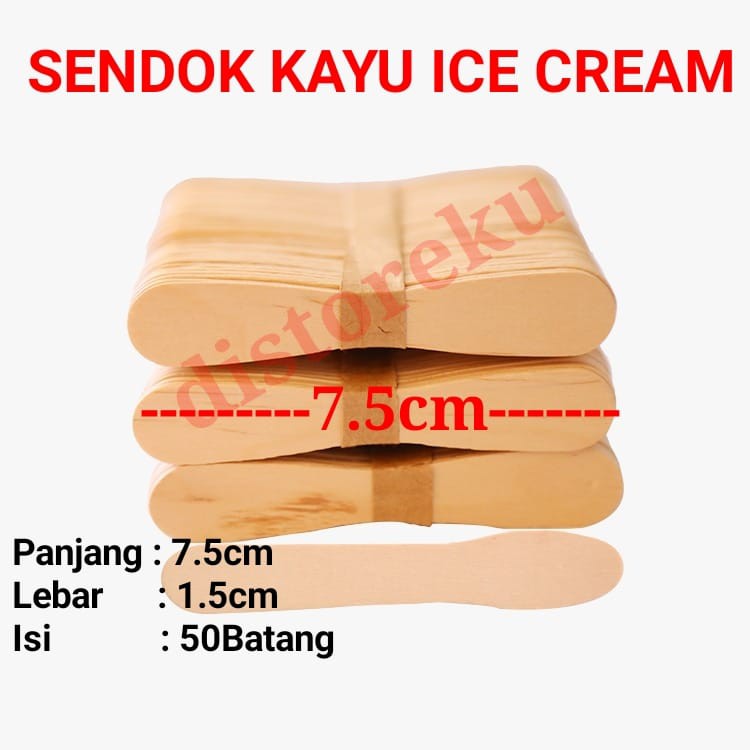 50 ชิ้น WOODEN HANDLE ICE CREAM SPOON WOODEN ICE CREAM SPOON