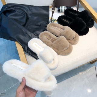 💗 ขนยาว รองเท้าแตะ ใหม่ รองเท้าแตะ（slipper） รองเท้แตะ  ขนยาวรองเท้าแตะแฟชั่นบ้านรองเท้า