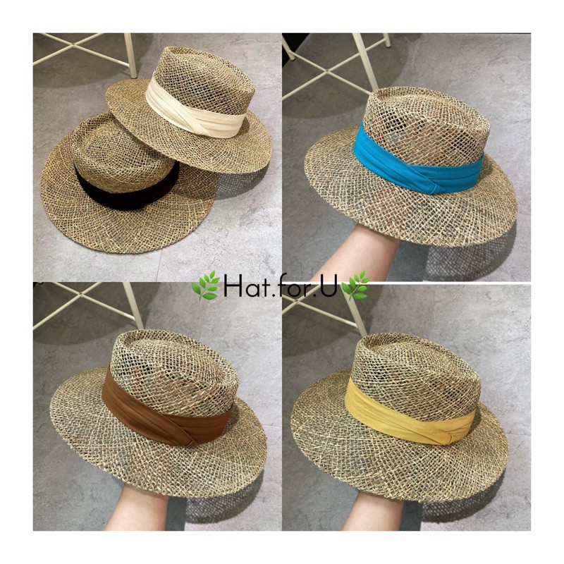 🌿HatForU🌿 หมวกสานปานามา ทรงสวย ถ่ายรูปสวยมาก พร้อมส่งจากไทย หญ้าทะเล