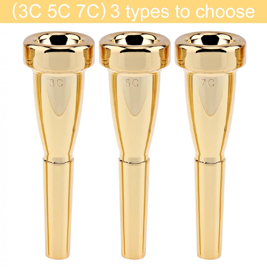 ปากเป่าทรัมเป็ต โลหะ ชุบทอง 3C 5C 7C สําหรับ Yamaha Bach Conn และทรัมเป็ต