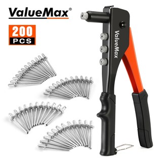 Valuemax ตัวยิงน๊อตรีเวท 200 ลูก น๊อตรีเวท คีมย้ำรีเวทนัท พร้อมลูกยิง คู่มือ Rivet nut tool ชุดนี้สุดคุ้ม ปืนชุดคู่มือ