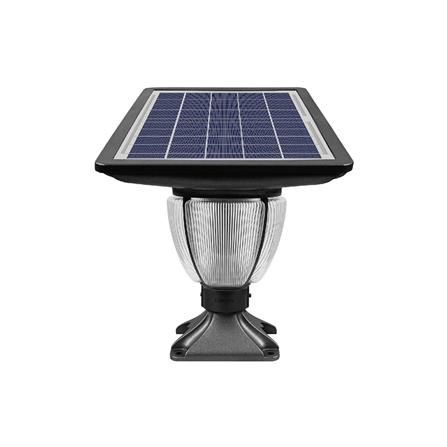 [พร้อมส่ง] HomeDoDee ไฟหัวเสา SOLAR LAMPTAN DELUXE 10 วัตต์ WARMWHITE สีเทา ไฟ Solar Cell โซลาเซลล์