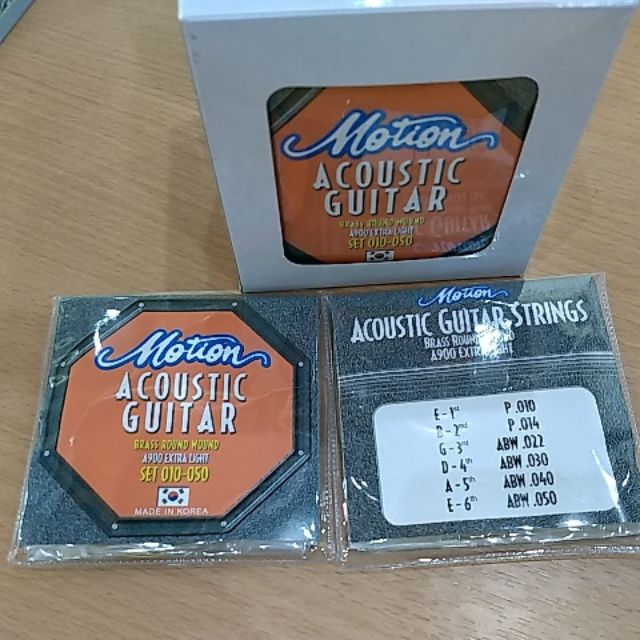 แท้ 100% สายกีตาร์โปร่ง Motion จากเกาหลี ชุดละ 6 เส้น (ราคา/ชุด)