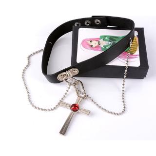 Anime Rosario To Vampire Cosplay Akashiya Moka Punk Cross Necklace