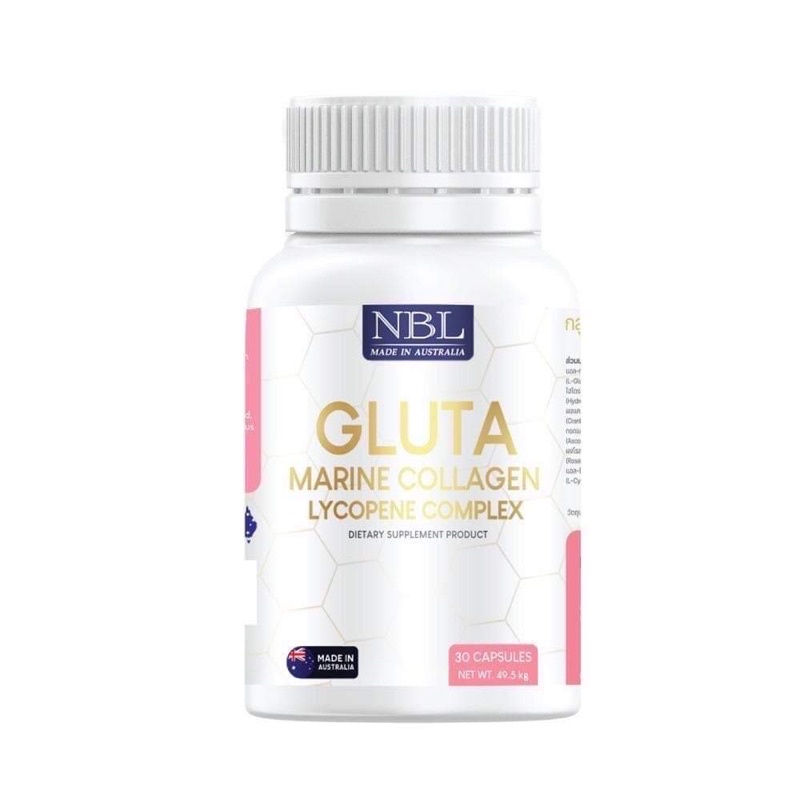 NBL Gluta Marine Collagen Lycopene Complex 1650 mg - กลูต้า มารีน คอลลาเจน (30 Capsules)