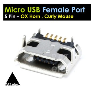 Micro USB 5pin Jack Female Socket Connector OX Horn Curly Mouth