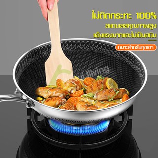 กระทะทรงลึก กระทะ กระทะทอด พื้นกระทะรังผึ้ง ก้นลึก non stick ไม่ติดกระทะ ทำความสะอาดง่าย ทำเมนูได้หลากหลาย