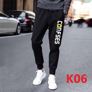 แหล่งขายและราคากางเกงขายาว กางเกงสำหรับผู้ชาย กางเกงแฟชั่นสไตล์เกาหลี รุ่นK06-K07 1สีดำ งานสกรีนลายอย่างดีอาจถูกใจคุณ