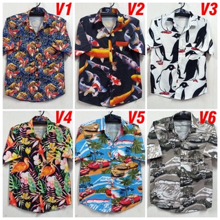 เสื้อฮาวาย เสื้อวินเทจ Hawaii&amp;Vintage เสื้อเชิ้ตแขนสั้นเนื้อผ้าดี ผ้าไหมอิตาลี Italian Silk