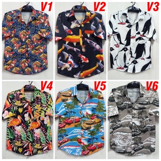 เสื้อฮาวาย เสื้อวินเทจ Hawaii&amp;Vintage เสื้อเชิ้ตแขนสั้นเนื้อผ้าดี ผ้าไหมอิตาลี Italian Silk