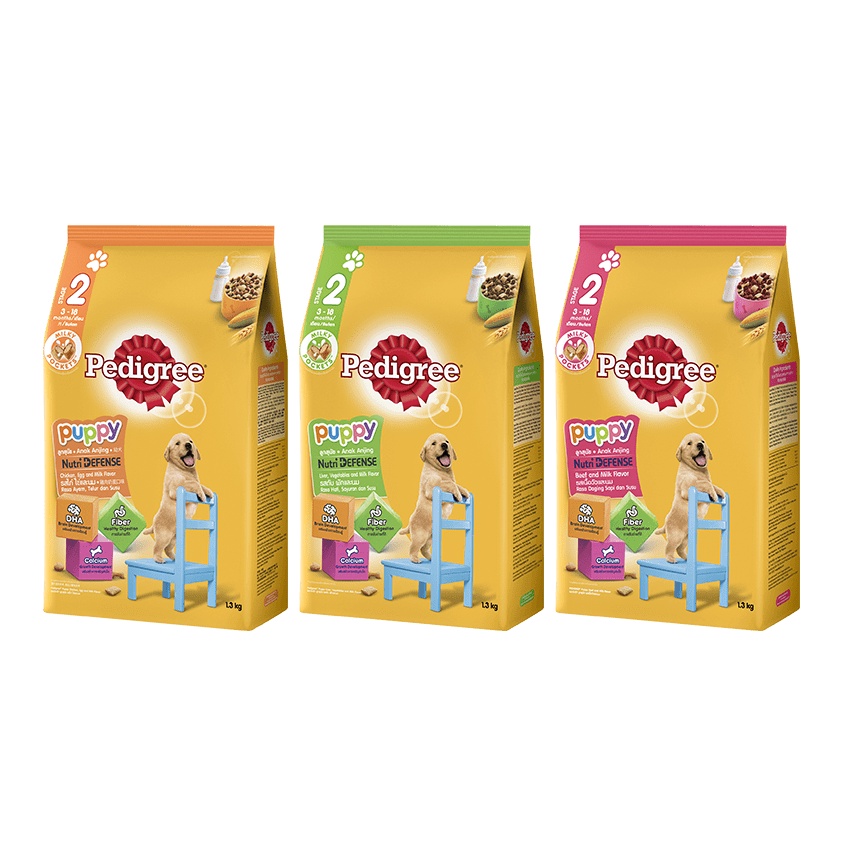 Pedigree Puppy 1.3kg อาหารสุนัขเพดดิกรี สำหรับลูกสุนัข อายุ 3 – 18 เดือน