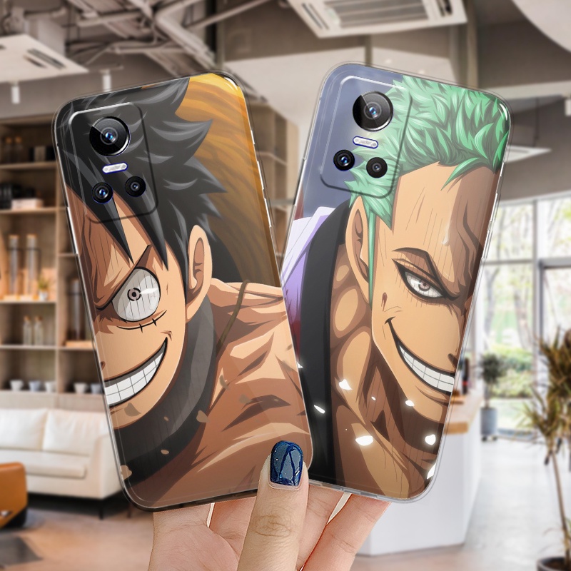 One Piece เคส Realme GT Neo 3 เคสโทรศัพท์แบบบาง Zoro อะนิเมะ การ์ตูน ซิลิโคน แบบนิ่มใส TPU 43-1