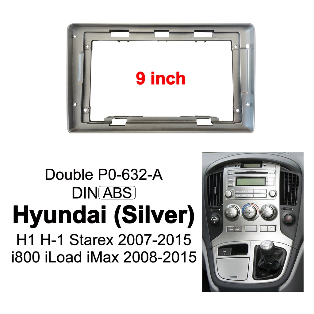 ชุดกรอบแผงวิทยุ DVD สเตอริโอรถยนต์ 2 Din สําหรับ Hyundai Silver H1 H-1 Starex 2007-2015 i800 iLOAD iMAX 2008-2015