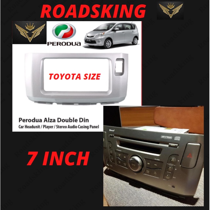 เครื่องเล่นเสียงรถยนต์ 2DIN PERODUA ALZA 7 นิ้ว TOYOTA SIZE
