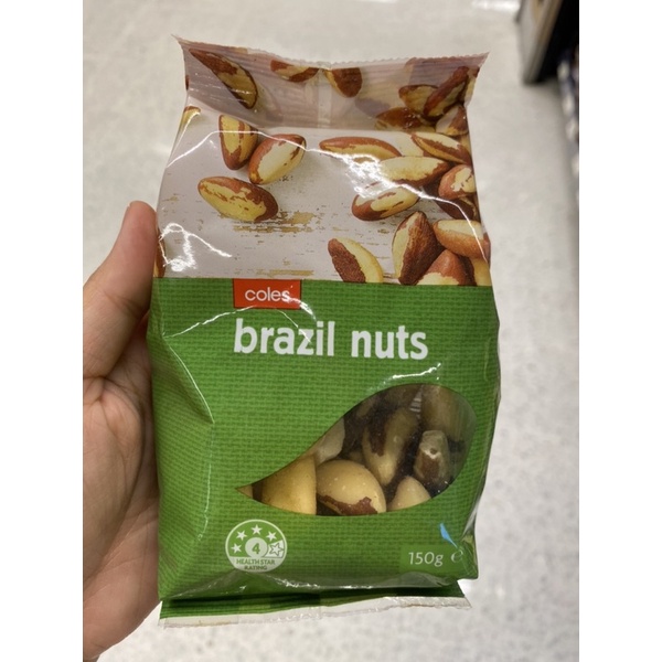 ถั่วบราซิล อบแห้ง ตรา โคลส์ 150 G. Brazil Nuts ( Coles Brand ) บราซิล นัทส์