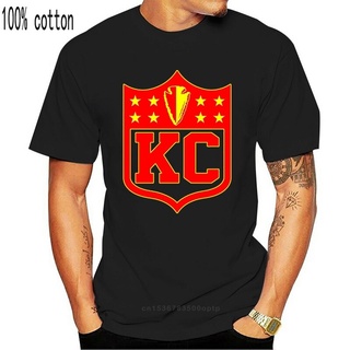 แขนสั้นcrew neckเสื้อเชิ้ต ลาย  Amerika Kc Kansas City Shield สําหรับผู้ชายS-XXXXL