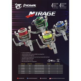 รอกตกปลา รอกสปินนิ่ง PIONEER MIRAGE พร้อมเอ็น