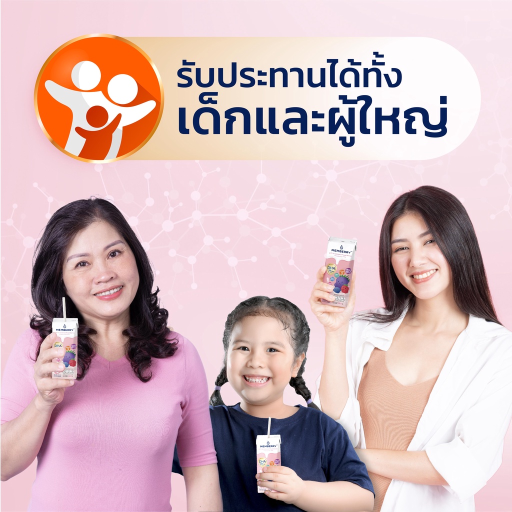 Memberry UHT นมเมมเบอร์รี่ ยูเอชที 2 ลัง (72 กล่อง) นมสำหรับเด็ก มีวิ ...