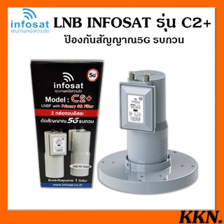 LNBF INFOSAT รุ่น C2+ ระบบ C-Band ตัดสัญญาณรบกวน 5G Model :C2+  (C-Band LNBF 5G Primary Filter)