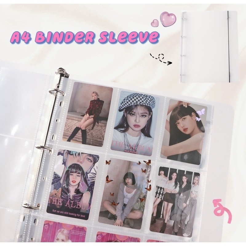 สมุดอัลบั้มรูปภาพ PP A4 Binder 4 Rings ขนาดใหญ่ จุของได้เยอะ สีโปร่งใส