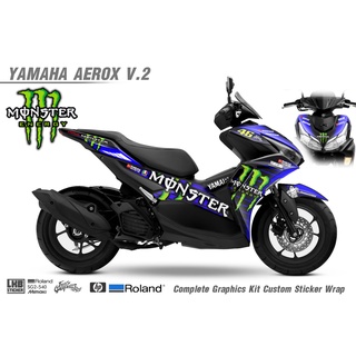 สติ๊กเกอร์แต่งลายรถ YAMAHA AEROX V.2 ลาย Monster