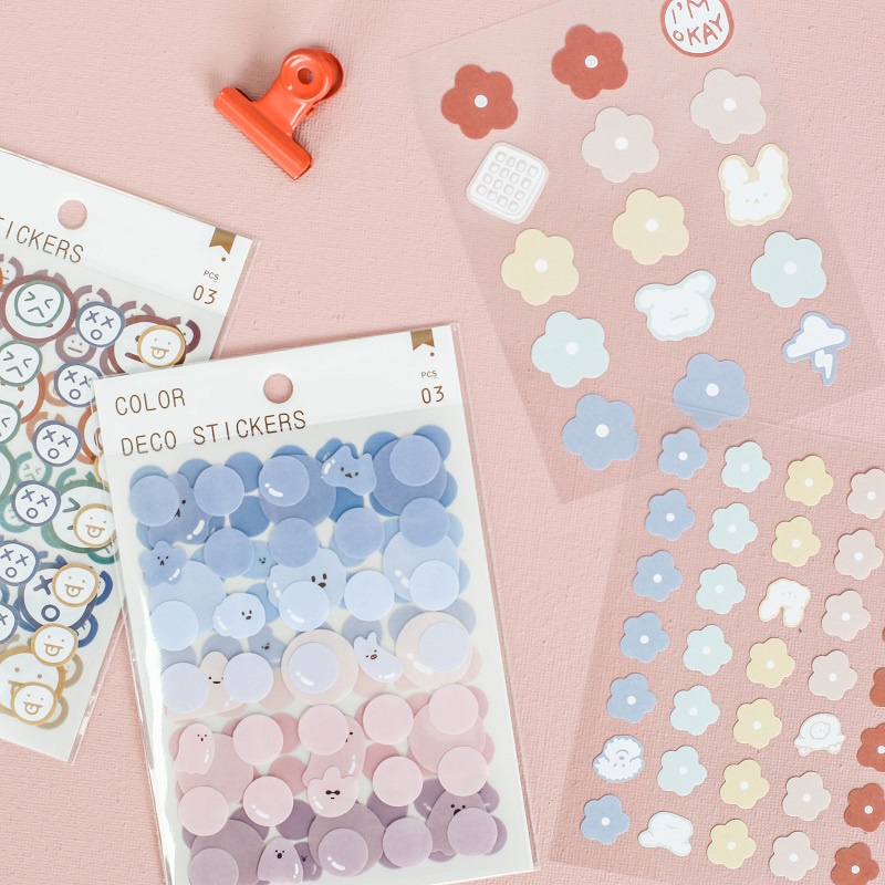 3 ชิ้น Kawaii สัตว์ดอกไม้ Dot Washi สติกเกอร์รอบสติกเกอร์ตกแต่ง Creative Scrapbooking เครื่องเขียนอุปกรณ์การเรียน