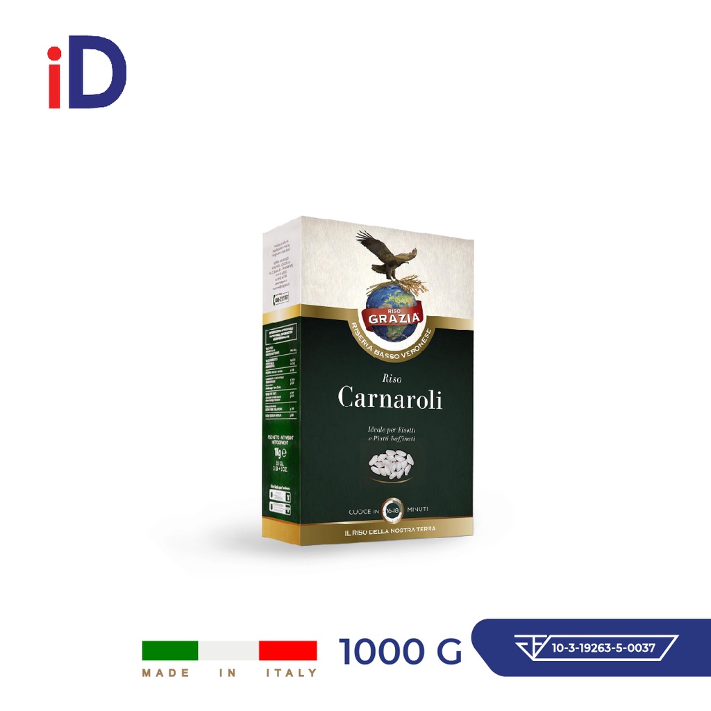 Riso Grazia ข้าวคาร์นาโรลิ รีโซ่ กราเซีย ข้าวอิตาลี ข้าวรีซอตโต้  RISOTTO Carnaroli Rice 1kg
