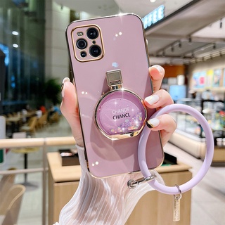 เคสโทรศัพท์มือถือ แบบกลิตเตอร์ในของเหลว พร้อมแหวนขาตั้ง สําหรับ OPPO Find X5 X5PRO X3 X3Pro X2 lite X2 Neo
