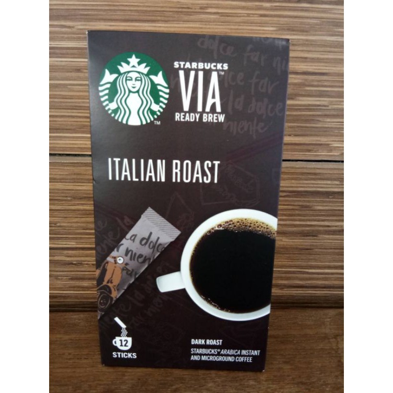 กาแฟ Starbucks Via Ready Brew Italian Roast (Instant Coffee) บรรจุ 12ซอง