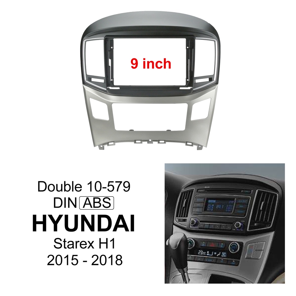 Fascia แผงเครื่องเล่น MP5 วิทยุรถยนต์ สําหรับ 2015-2018 Hyundai Starex H1 กรอบ 9 นิ้ว Android 2Din